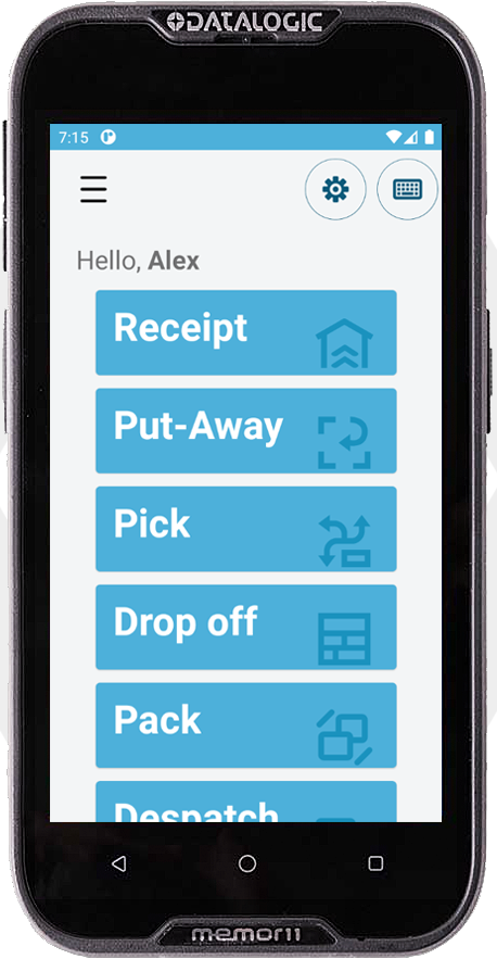 FloWMS running on a warehouse handheld scanner
