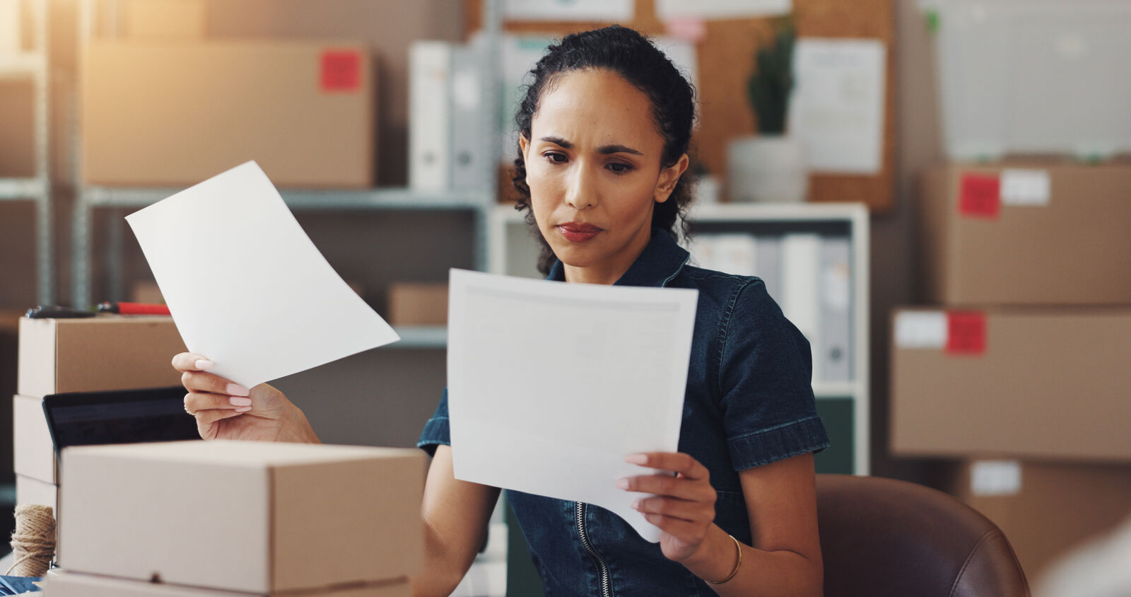 WMS invoice document in a warehouse